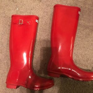 Red Tall Hunter Boots